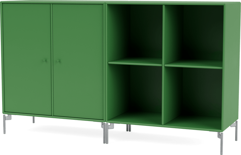 Pair Classic Sideboard - With Legs - Montana - Shelving - Anthracite - Matte Chrome - HORNE