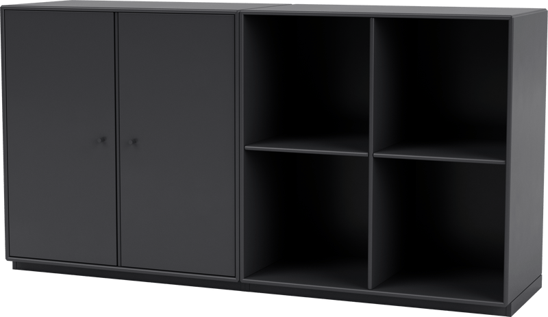 Pair Classic Sideboard - With Plinth Base - Montana - Shelving - Anthracite - 1.2