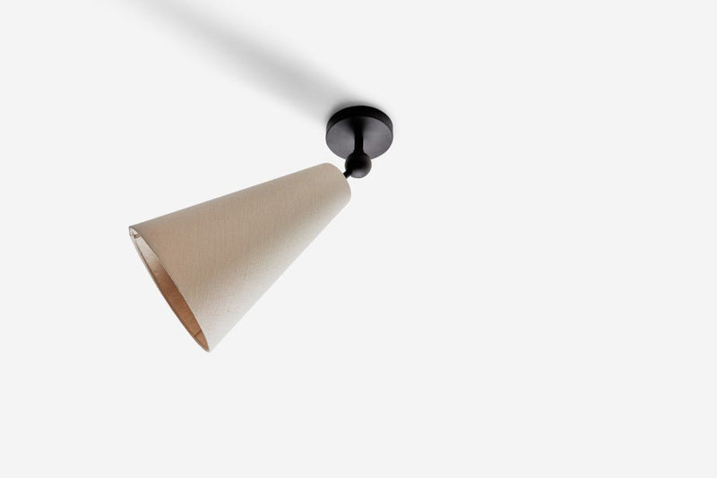 Pendolo Flush Mount - Workstead - Ceiling Lights - Small - Natural Linen - Hewn Brass - HORNE