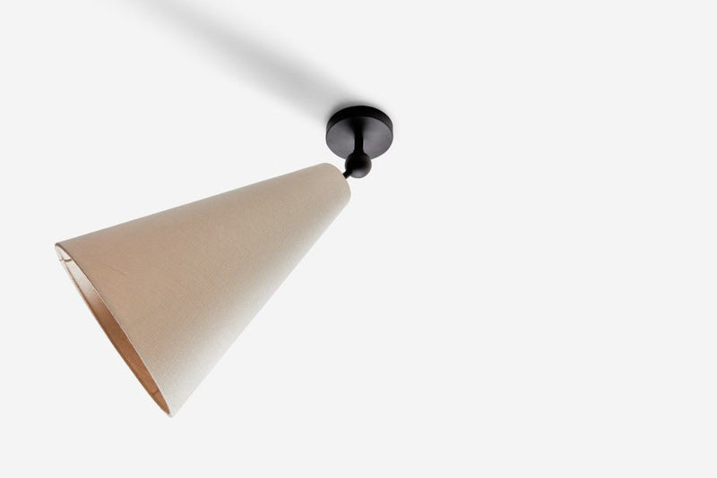 Pendolo Flush Mount - Workstead - Ceiling Lights - Small - Natural Linen - Hewn Brass - HORNE