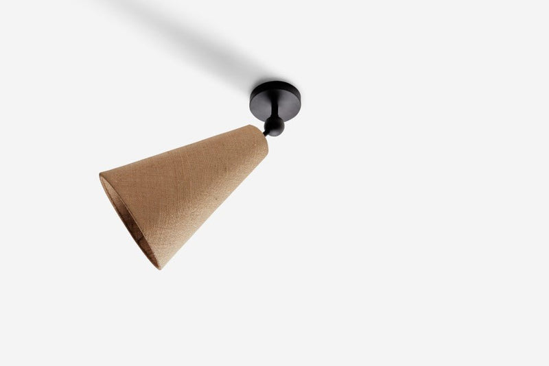 Pendolo Flush Mount - Workstead - Ceiling Lights - Small - Natural Linen - Hewn Brass - HORNE