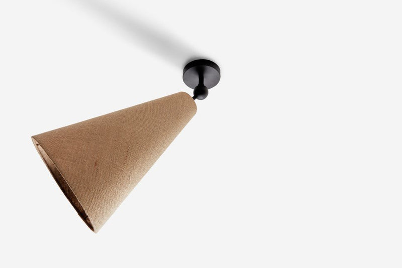 Pendolo Flush Mount - Workstead - Ceiling Lights - Small - Natural Linen - Hewn Brass - HORNE