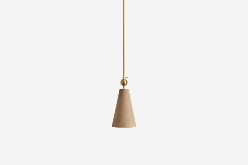 Pendolo Pendant I - Workstead Pendants - Small - Natural Linen - Hewn Brass - HORNE