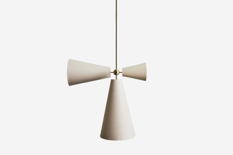 Pendolo Pendant III - Workstead Pendants - Natural Linen - Hewn Brass - HORNE