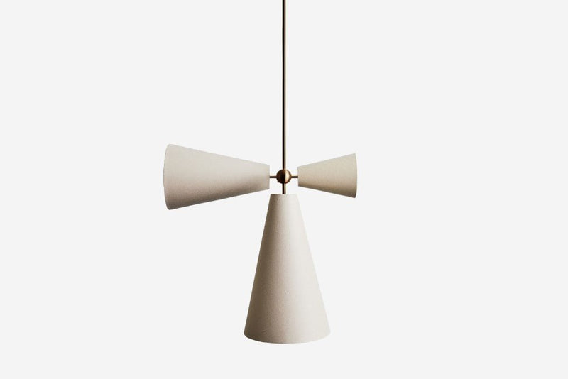 Pendolo Pendant III - Workstead Pendants - Natural Linen - Hewn Brass - HORNE