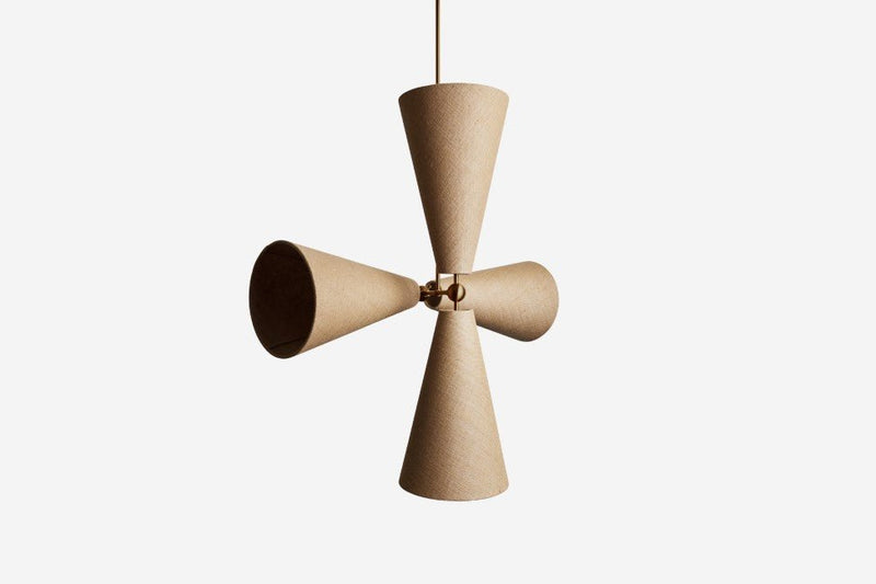 Pendolo Pendant IV - Workstead - Pendants - Small - Natural Linen - Hewn Brass - HORNE