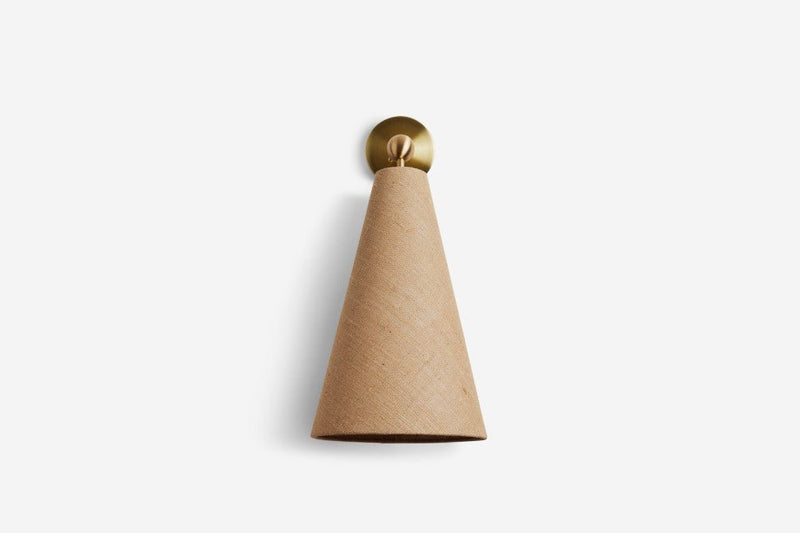 Pendolo Wall Sconce - Workstead Wall Sconces - Small - Natural Linen - Hewn Brass - HORNE