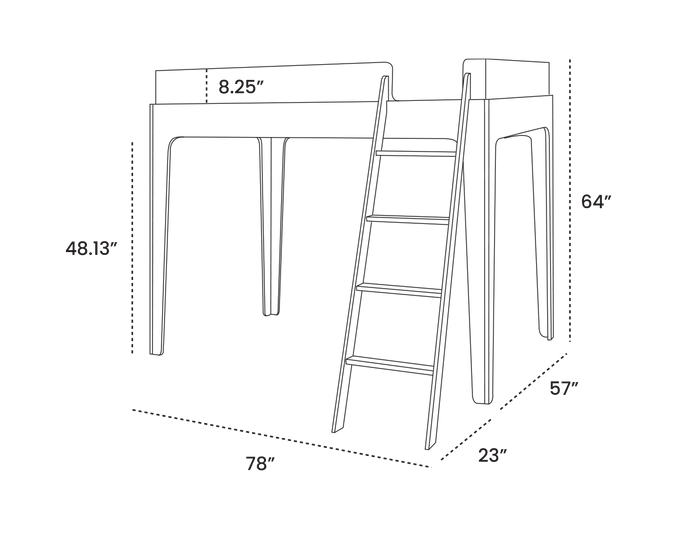 Perch Full Loft Bed - Oeuf Kids + Baby - White/Birch - HORNE