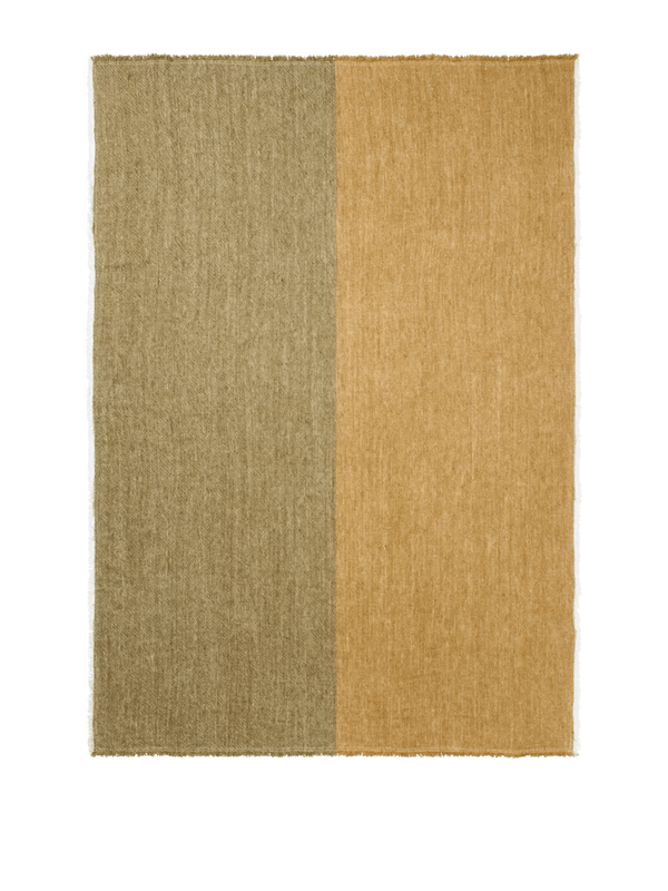 Pila Linen Throw - Ferm Living Blankets + Throws + Pillows - Khaki/Aged Gold - HORNE