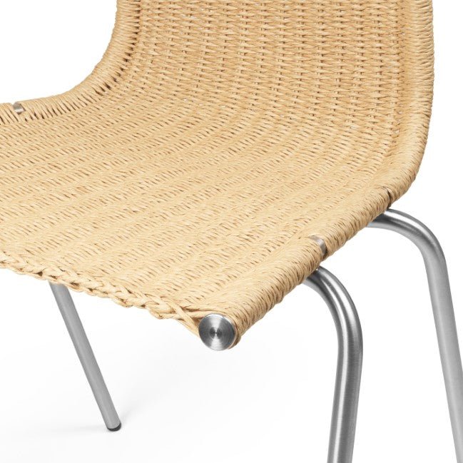PK1 Chair - Natural Paper Cord - Carl Hansen & Son Chairs - stainless steel - HORNE