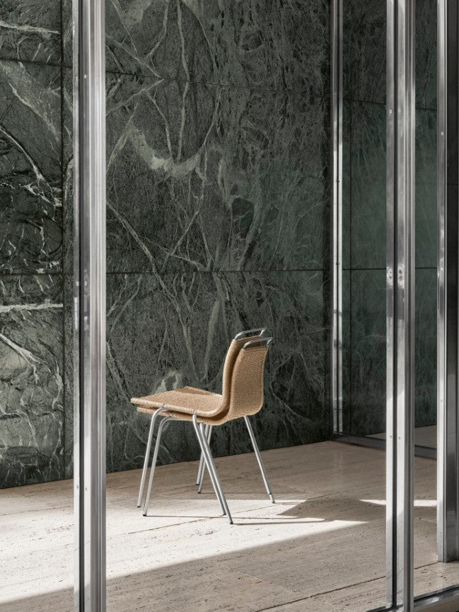 PK1 Chair - Natural Paper Cord - Carl Hansen & Son Chairs - stainless steel - HORNE