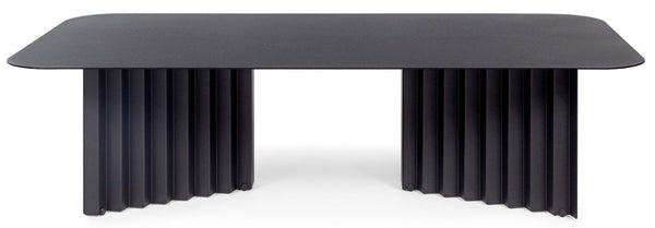 RS Barcelona Plec Rectangular Marble and Steel Top Coffee Table - Black