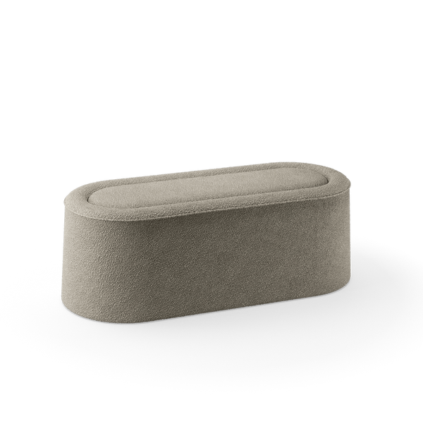 Praline Bench - Ø122 - Woud Stools + Benches + Ottomans - Textaafoam Alpine - Ivory 101 - HORNE