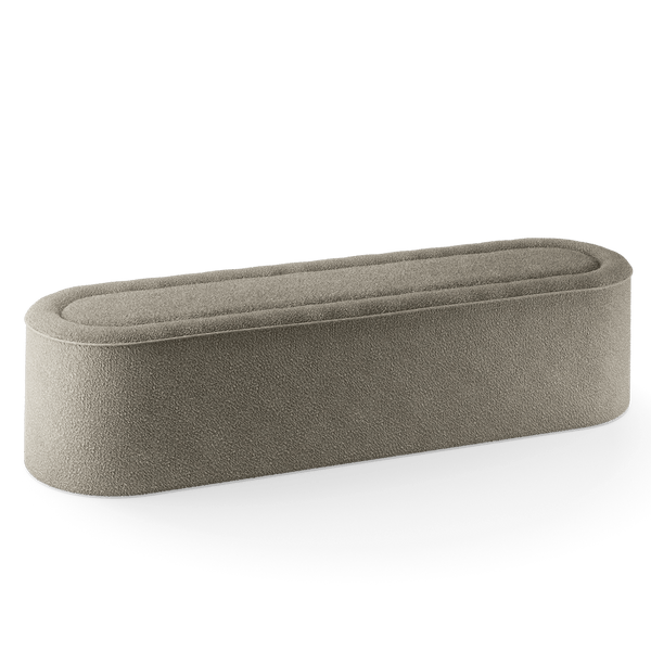 Praline Bench - Ø178 - Woud Stools + Benches + Ottomans - Textaafoam Alpine - Ivory 101 - HORNE