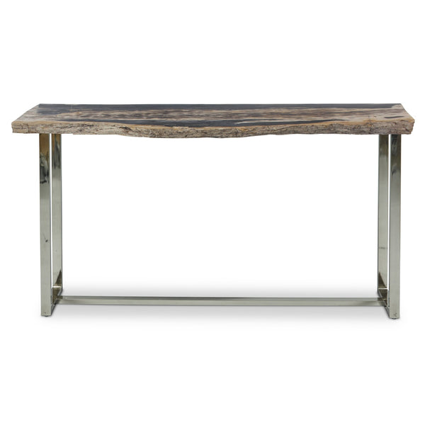 Raw Console - Urbia Tables - Natural Dark - Polished Stainless Steel - HORNE