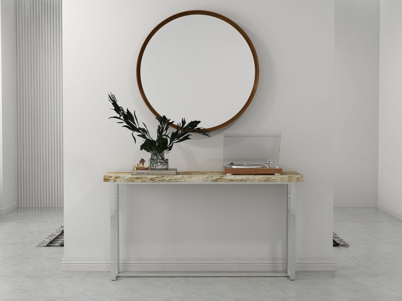 Raw Console - Urbia Tables - Natural Dark - Polished Stainless Steel - HORNE