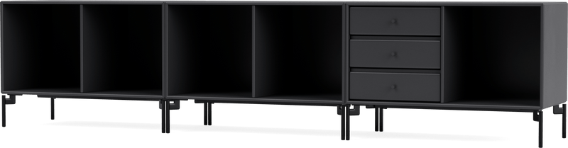 Rest Bench - With Legs - Montana - Sideboards + Cabinets - Anthracite - Matte Chrome - HORNE