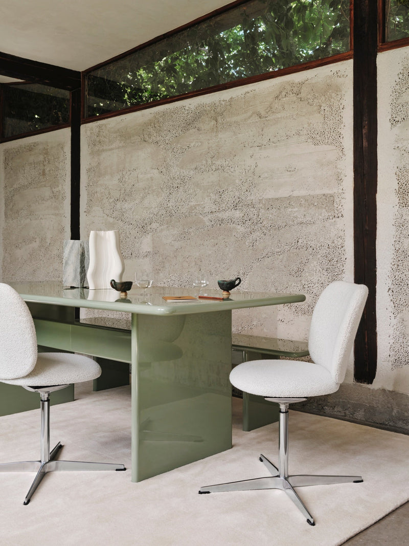 Rico Chair - Swivel - Ferm Living Chairs - Soft Bouclé - Off - White/Sand - HORNE