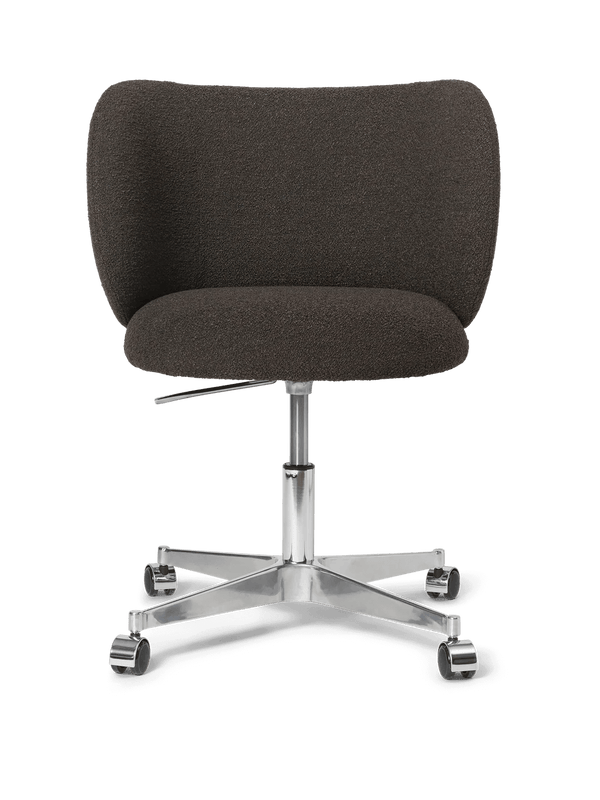 Rico Dining Chair - Castors - Ferm Living Chairs - Soft Bouclé - Dark Brown - HORNE