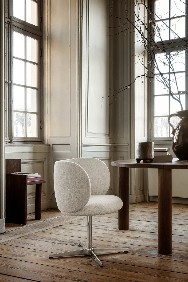 Rico Dining Chair - Swivel - Ferm Living Chairs - Rich Velvet - Soft Brown - HORNE