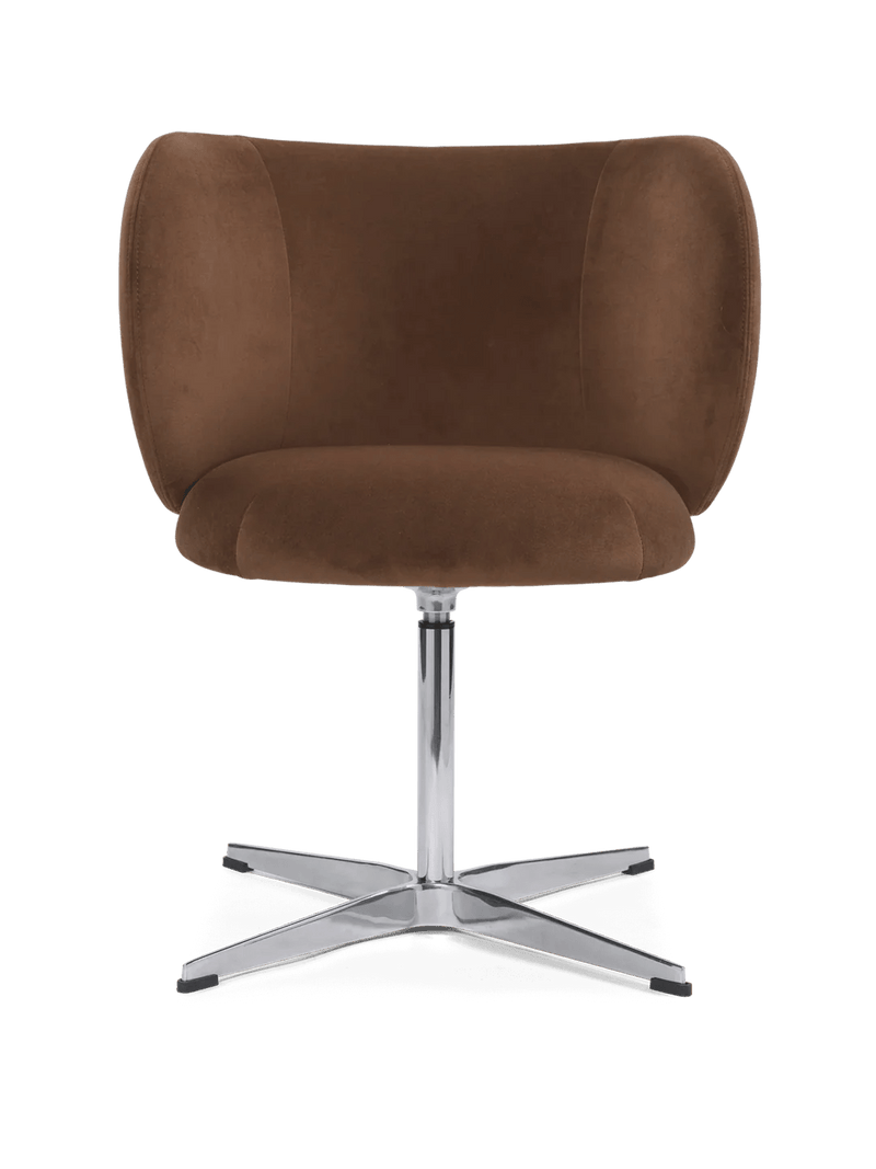 Rico Dining Chair - Swivel - Ferm Living Chairs - Rich Velvet - Soft Brown - HORNE