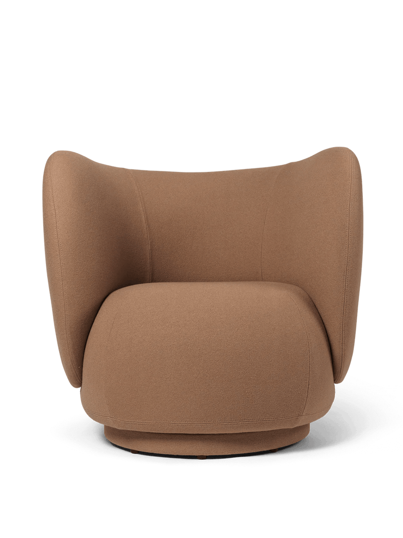 Rico Lounge Chair - Swivel - Ferm Living Chairs - Bouclé - Off - White - HORNE