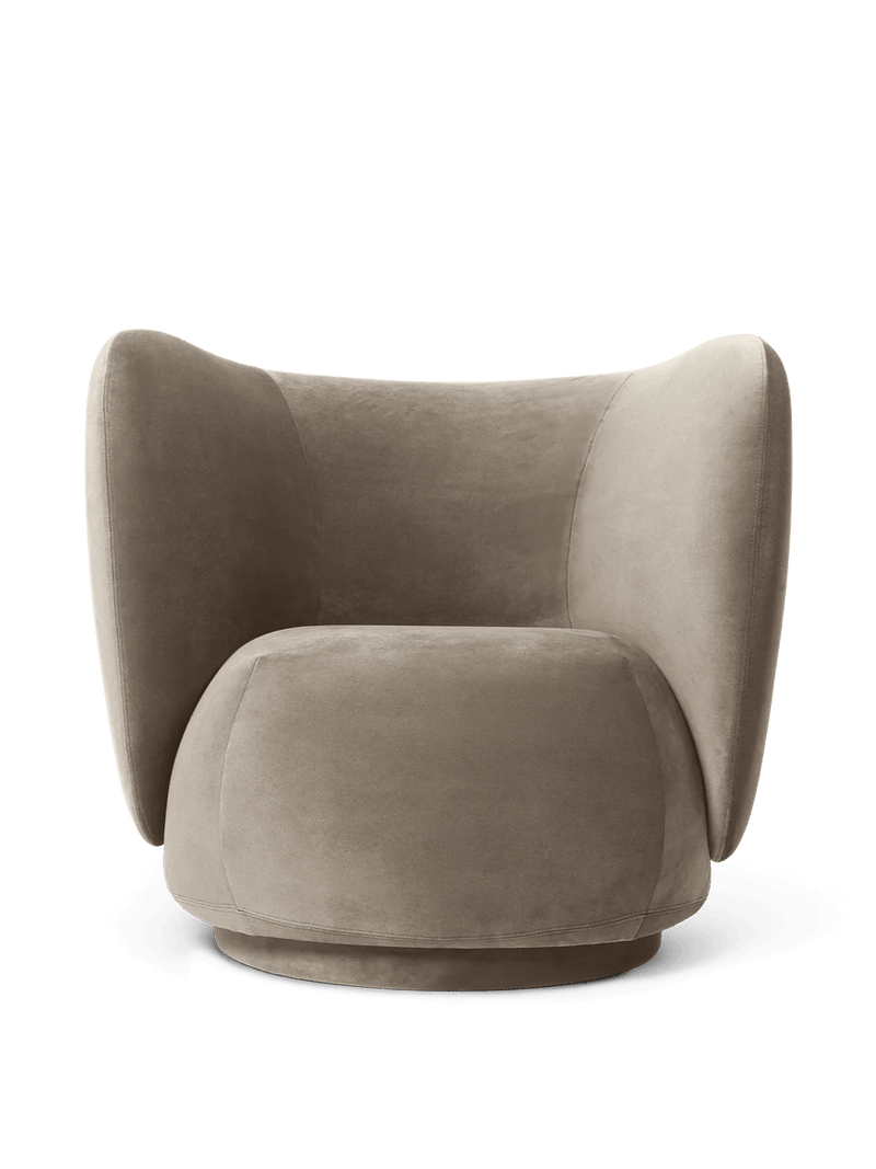 Rico Lounge Chair - Swivel - Ferm Living Chairs - Bouclé - Off - White - HORNE
