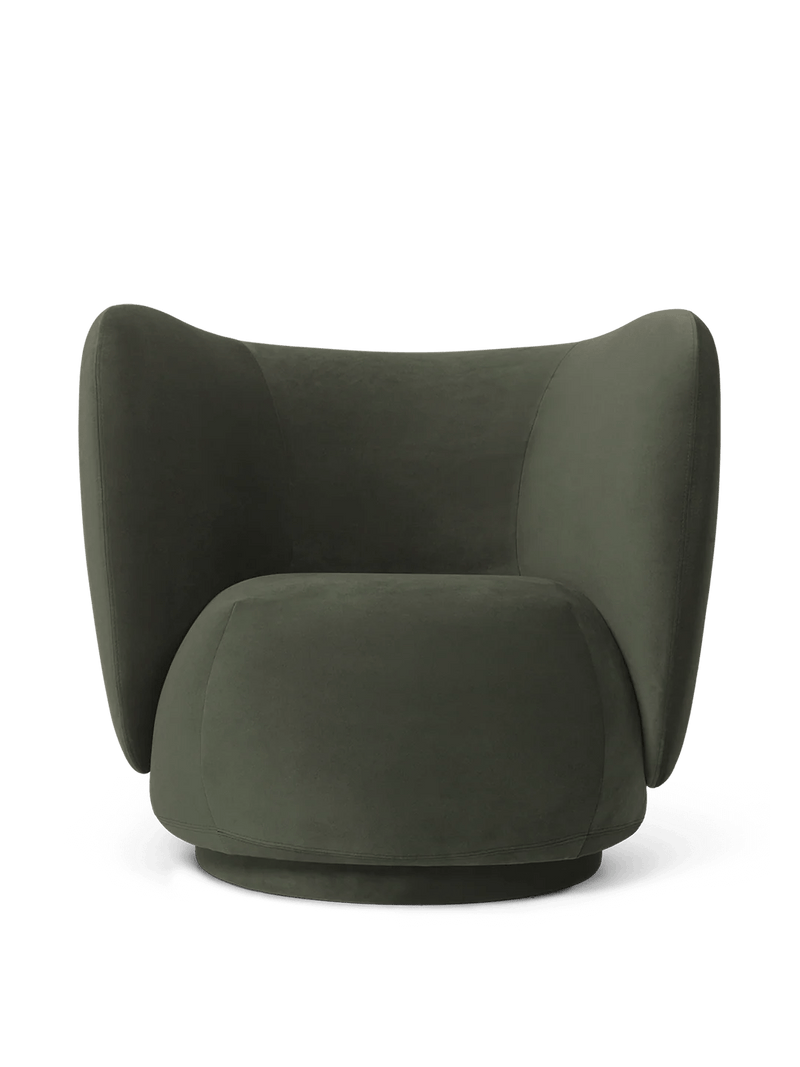 Rico Lounge Chair - Swivel - Ferm Living Chairs - Bouclé - Off - White - HORNE