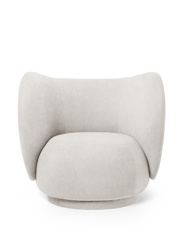 Rico Lounge Chair - Swivel - Ferm Living Chairs - Bouclé - Off - White - HORNE