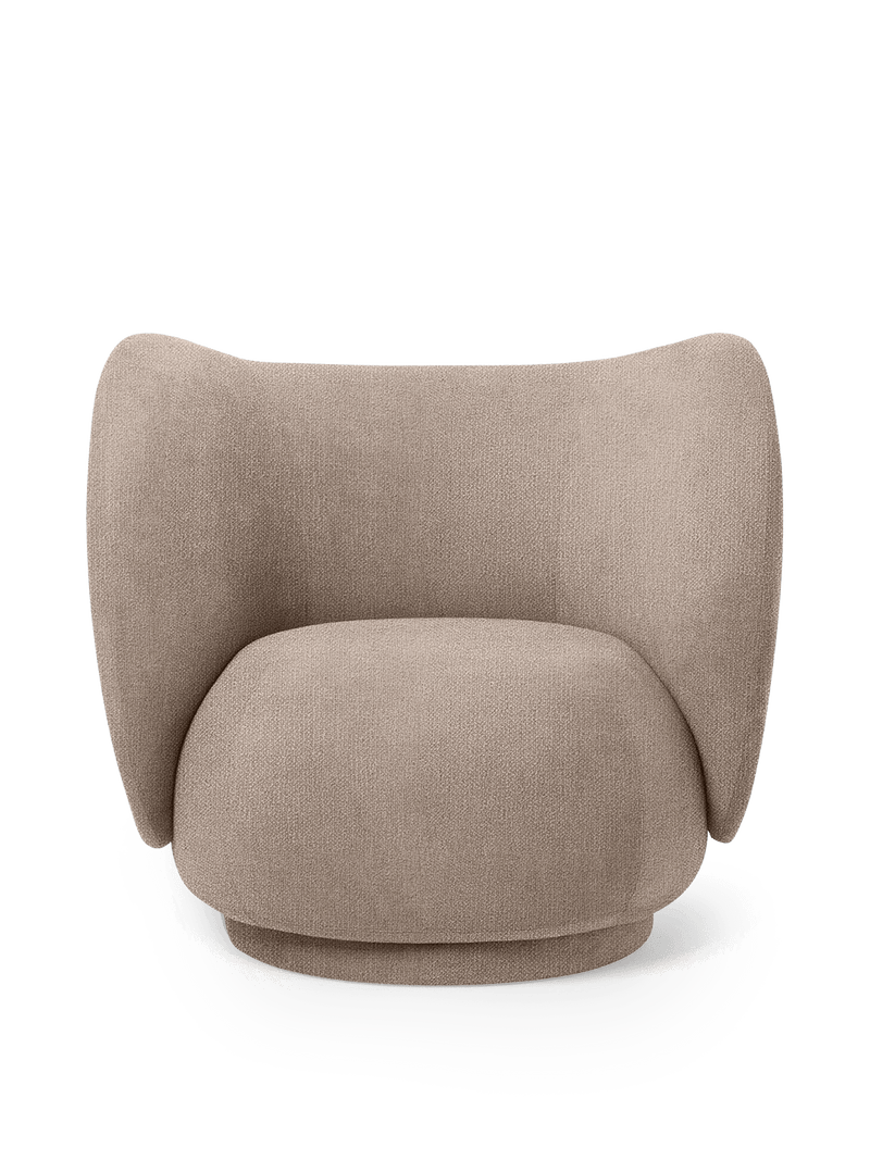 Rico Lounge Chair - Swivel - Ferm Living Chairs - Bouclé - Off - White - HORNE