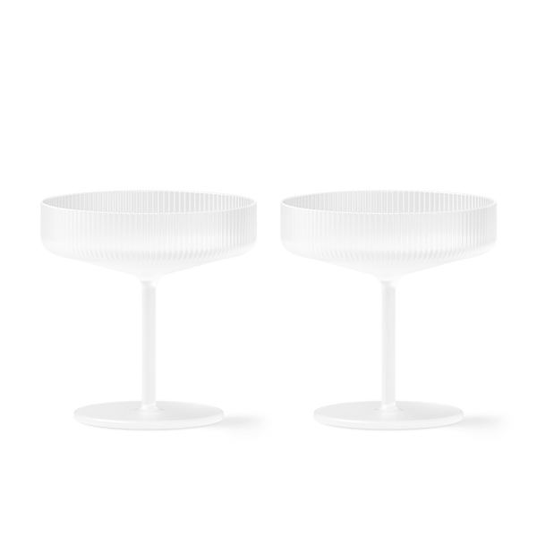 Ripple Champagne Saucers - Set of 2 - Frosted