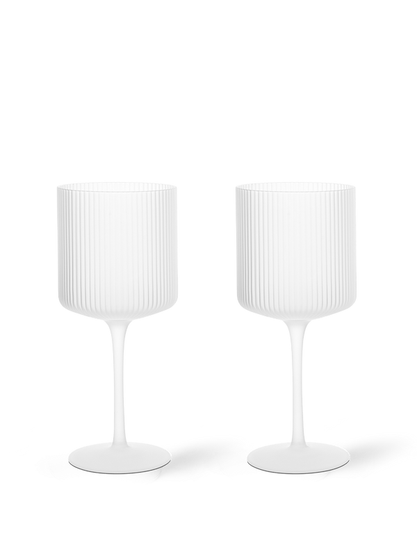 Ripple Red Wine Glasses - Set of 2 - Ferm Living - Glassware - Frosted - HORNE