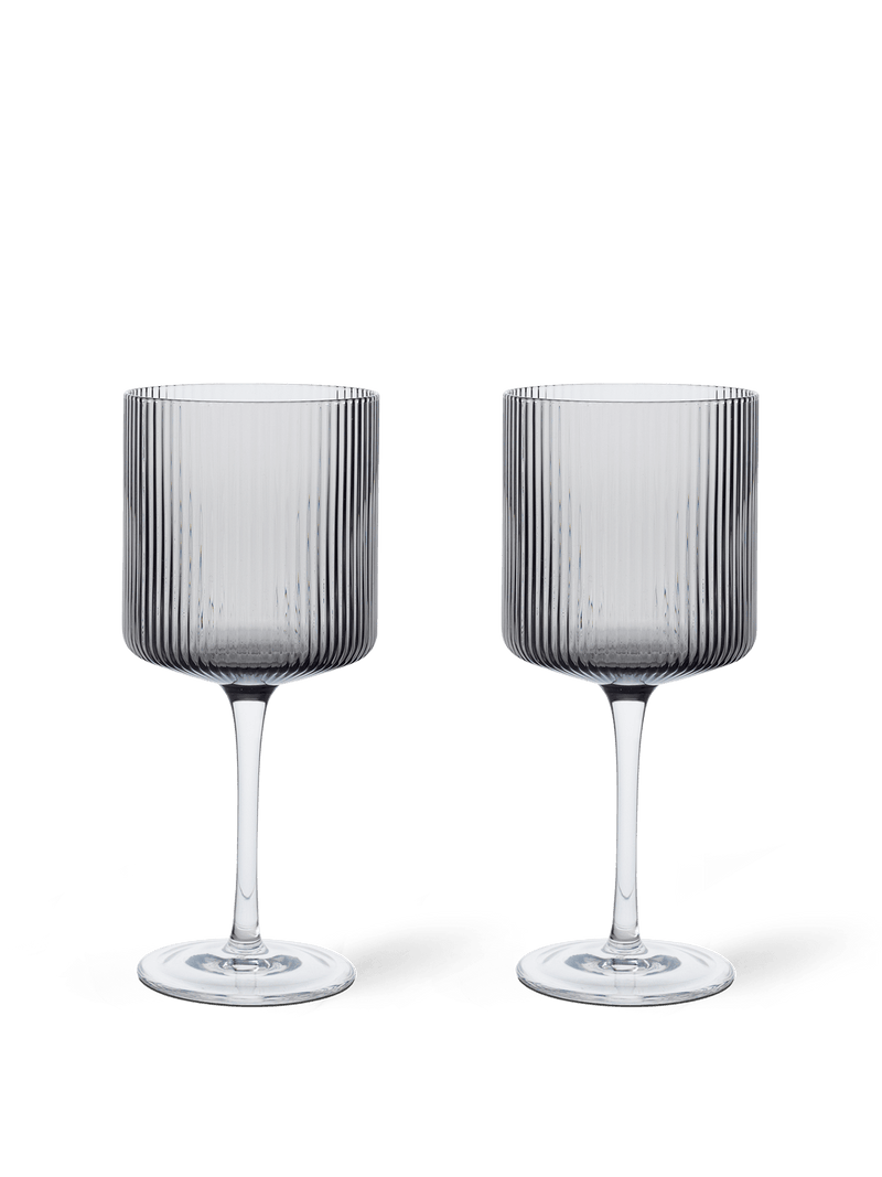 Ripple Red Wine Glasses - Set of 2 - Ferm Living - Glassware - Clear - HORNE