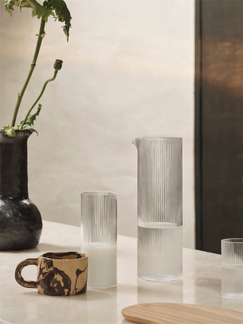 Ripple Water Jug - Ferm Living - Coffee + Tea - Clear - HORNE