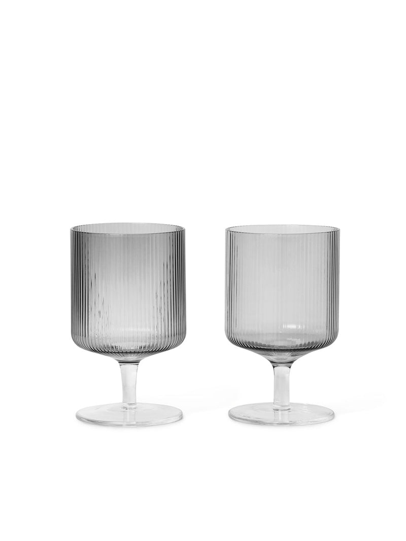 Ripple Wine Glasses - Set of 2 - Ferm Living - Glassware - Clear - HORNE