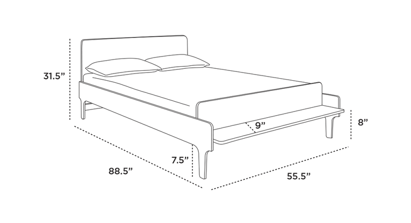 River Full Bed - Oeuf Kids + Baby - White/Birch - HORNE