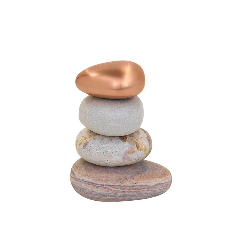 Rock Pile Sculpture - Kristina Dam Art + Objects - Grey Tones Marble & Aluminium - HORNE