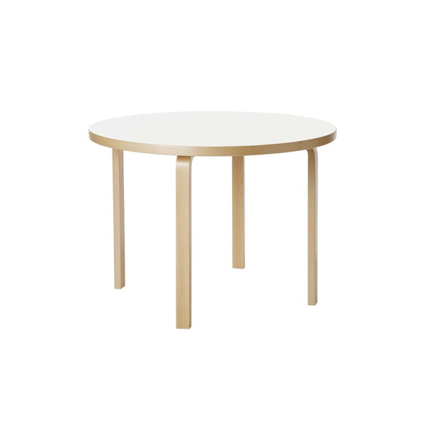 Round Table 90A by Alvar Aalto - Artek Tables + Desks - White Laminate Top - HORNE
