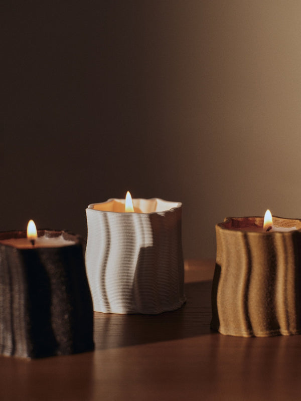Rylith Scented Candle - H9 - Ferm Living Candle Holders - Dark Brown - HORNE