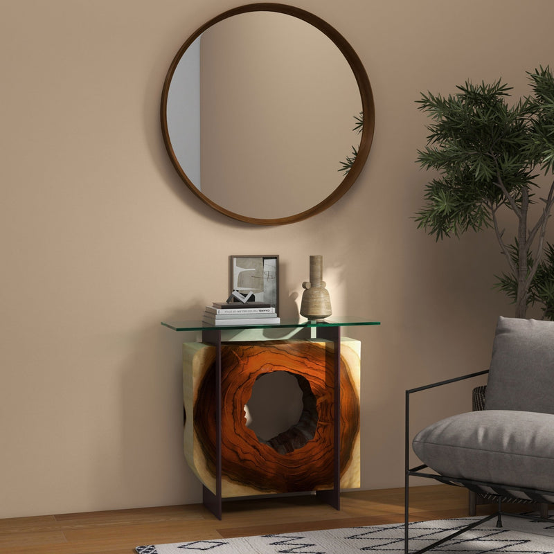 Samar Round Mirror - Urbia Mirrors - Antique Brass - 23 - HORNE