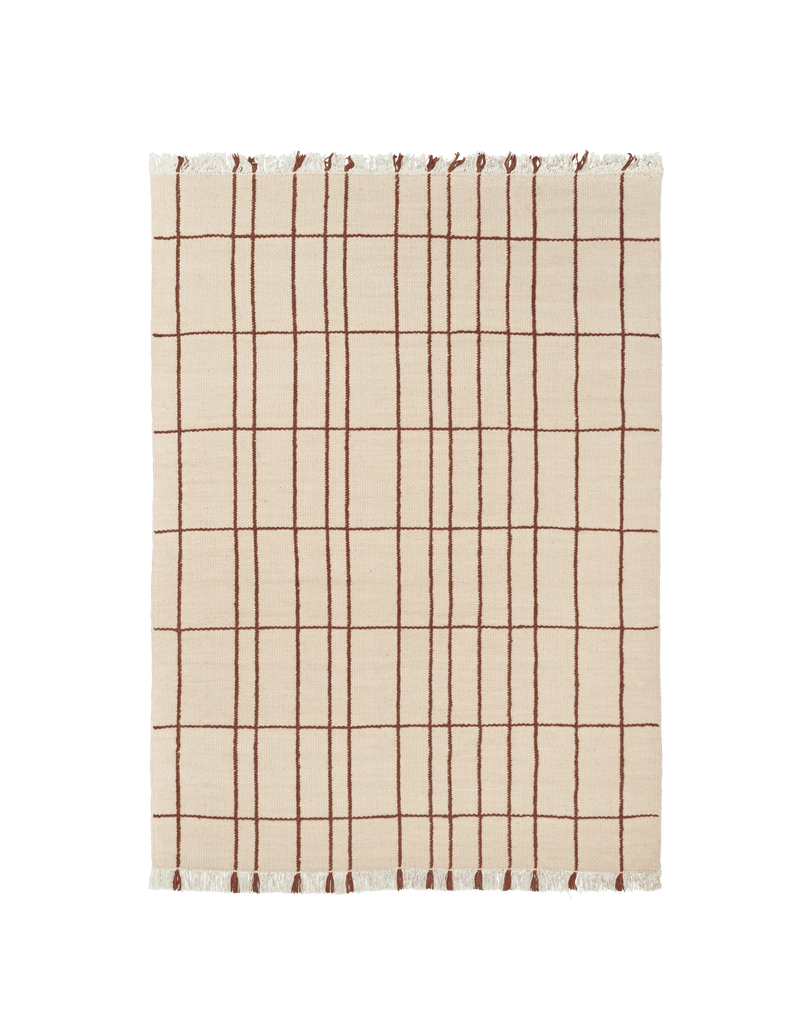 Sen Rug - 140 x 200 - Ferm Living Rugs - Parchment/Chestnut - HORNE