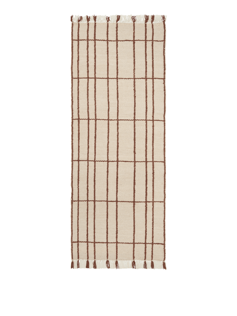 Sen Runner - 80 x 200 - Ferm Living Rugs - Parchment/Chestnut - HORNE