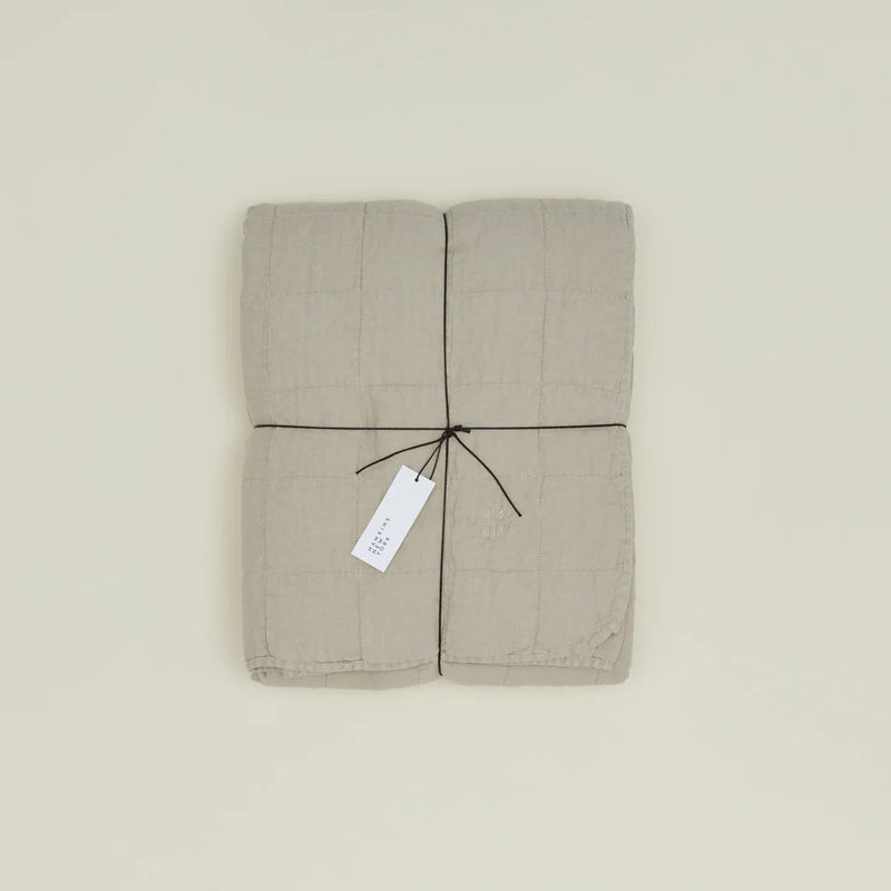 Simple Linen Quilt - Hawkins New York Bedding + Pillows - White - Queen - HORNE