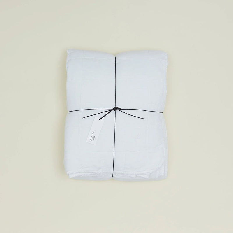 Simple Linen Quilt - Hawkins New York Bedding + Pillows - White - Queen - HORNE