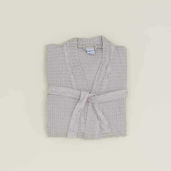 Simple Waffle Bathrobe - Hawkins New York Bath - Light Grey - Small - HORNE