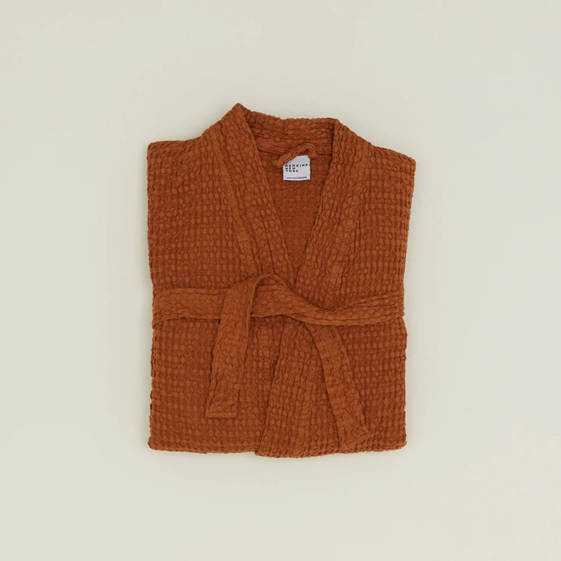 Simple Waffle Bathrobe - Hawkins New York Bath - White - Small - HORNE