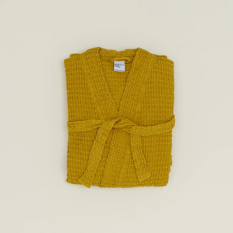 Simple Waffle Bathrobe - Hawkins New York Bath - White - Small - HORNE