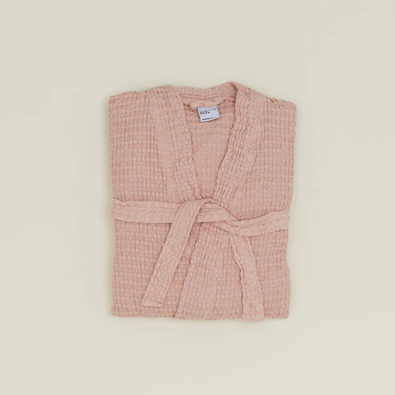 Simple Waffle Bathrobe - Hawkins New York Bath - White - Small - HORNE