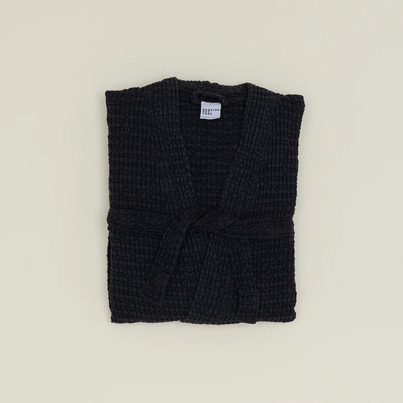 Simple Waffle Bathrobe - Hawkins New York Bath - White - Small - HORNE