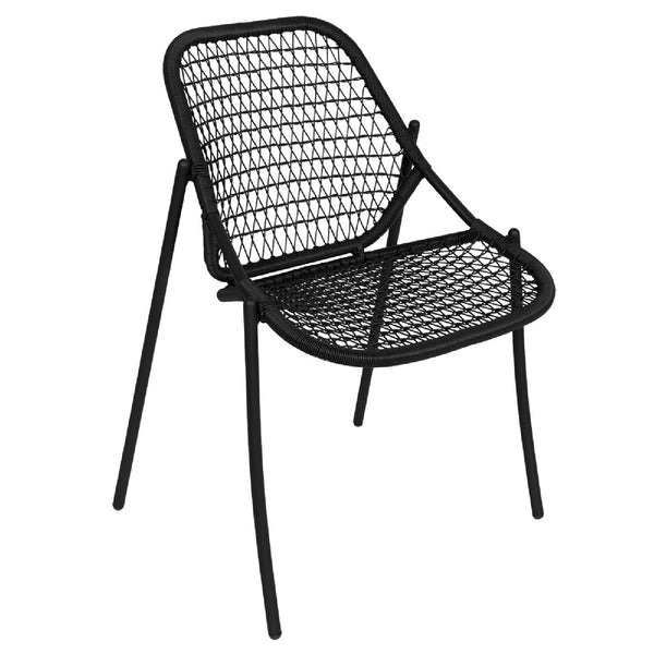 Sixties Stackable Chair - Set of 2 - Fermob - Outdoor Furniture - Liquorice - HORNE